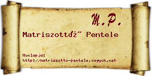 Matriszottó Pentele névjegykártya